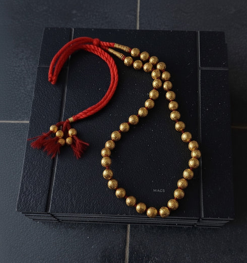 Goldplated Wax Carved Necklace